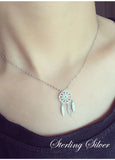 925 Silver Feather Dream Catcher Necklace - Non-Fading Jewelry