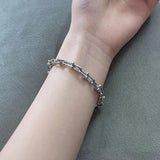 925 Sterling Silver Horseshoe U Bracelet Women's Retro Jewelry