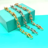 925 Sterling Silver Horseshoe Zircon Bracelet Retro Jewelry