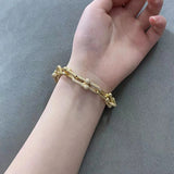 925 Sterling Silver Horseshoe Zircon Bracelet Retro Jewelry