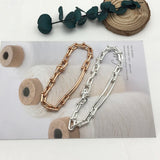 925 Silver Rectangular Horseshoe Bracelet Retro Jewelry