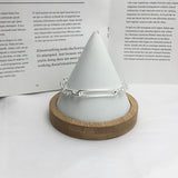 925 Silver Rectangular Horseshoe Bracelet Retro Jewelry