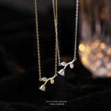 925 Silver Rose Necklace Romantic Small Fresh Collarbone Chain Jewelry