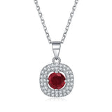 925 Silver Pendant Necklace Shimmering Rhinestone Women Fashion Jewelry