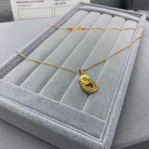 925 Silver Crystal Double Ring Necklace for Women