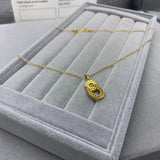 925 Silver Crystal Double Ring Necklace for Women