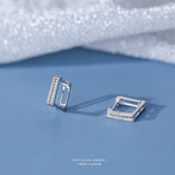 925 Silver Square Geometric Ear Buckle All-Match Earrings