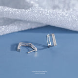 925 Silver Square Geometric Ear Buckle All-Match Earrings