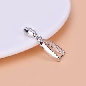 925 Sterling Silver Inverted Buckle Pendant for DIY Jade Jewelry