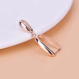 925 Sterling Silver Inverted Buckle Pendant for DIY Jade Jewelry