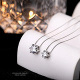 925 Sterling Silver Single Diamond Necklace Female INS Light Collarbone Chain