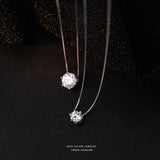 925 Sterling Silver Single Diamond Necklace Female INS Light Collarbone Chain