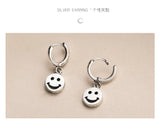 925 Sterling Silver Smiley Earrings Long Temptation