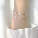 925 Sterling Silver Sparkling Hemp Rope Bracelet for Women