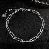 925 Sterling Silver Sparkling Hemp Rope Bracelet for Women