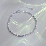 925 Sterling Silver Sparkling Hemp Rope Bracelet for Women