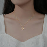 925 Silver Star Moonstone Necklace French Retro Court Niche Collarbone Chain