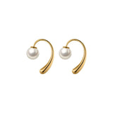 925 Silver Women's Water Drop Pearl Earrings