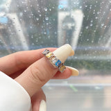 S925 Zirconium Heart Square Round Marquise Wedding Ring