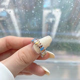 S925 Zirconium Heart Square Round Marquise Wedding Ring