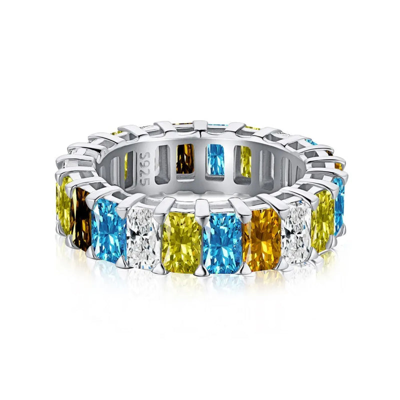 S925 Zirconium Heart Square Round Marquise Wedding Ring