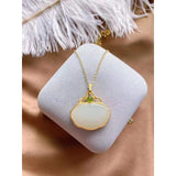 Hetian Chalcedony Necklace Geometric Shape Domineering Women Jewelry