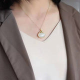Hetian Chalcedony Necklace Geometric Shape Domineering Women Jewelry