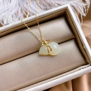 Hetian Chalcedony Gourd Pendant Necklace - Women's Jewelry