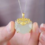 Silver Inlay Hetian Chalcedony Wallet Lady Jewelry