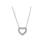 925 Silver Logo Heart Snake Zircon Necklace
