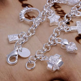 925 Silver Valentine Charm Bracelet Wedding Jewelry for Women