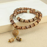 Sandalwood Bracelet Cylinder&Round Yoga Meditation Wood Beaded Bracelet