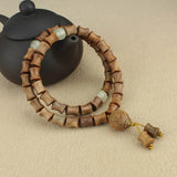 Sandalwood Bracelet Cylinder&Round Yoga Meditation Wood Beaded Bracelet