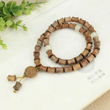 Sandalwood Bracelet Cylinder&Round Yoga Meditation Wood Beaded Bracelet
