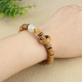 Sandalwood Bracelet Cylinder&Round Yoga Meditation Wood Beaded Bracelet