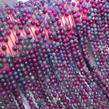Sapphire Faceted Loose Beads 2/4mm for Jewelry Making 14 inch