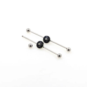 Skull Skeleton Logo Industrial Barbell Piercing 10pcs