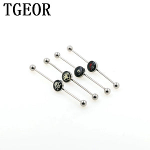 Skull Skeleton Logo Industrial Barbell Piercing 10pcs