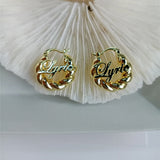 Stainless Steel Name Hoop Earrings for Women
