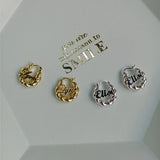 Stainless Steel Name Hoop Earrings for Women