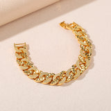 Gold-Plated Bone Bracelet Square Round Chain Fine Jewelry