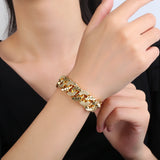 Gold-Plated Bone Bracelet Square Round Chain Fine Jewelry