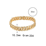 Gold-Plated Bone Bracelet Square Round Chain Fine Jewelry