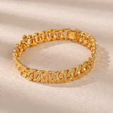 Gold-Plated Bone Bracelet Square Round Chain Fine Jewelry