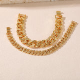 Gold-Plated Bone Bracelet Square Round Chain Fine Jewelry