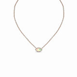 S925 Devil's Eye Opal Pendant Rose Necklace - Opal