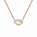S925 Devil's Eye Opal Pendant Rose Necklace - Opal