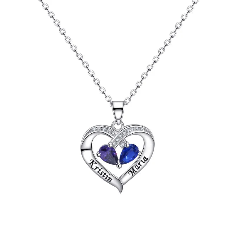 S925 Sterling Silver Love Pendant French Regular Necklace Female