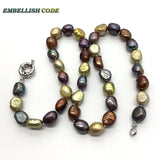 Hong Kong Peacock Brown Yellow Baroque Pearl Choker Necklace