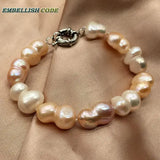 Baroque Pearl Bracelet Bangle Mixed Peach Purple Freshwater Pearls